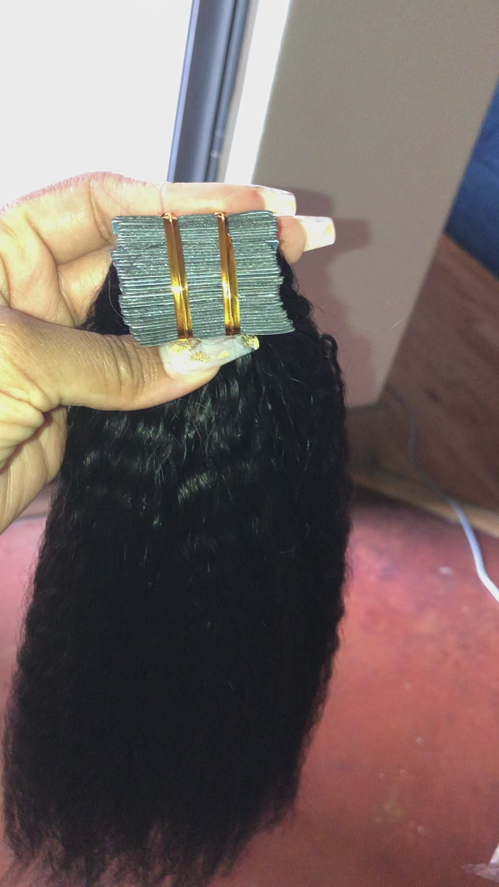 Kinky Straight Tape-In Extensions | Humidity-Resistant Texture